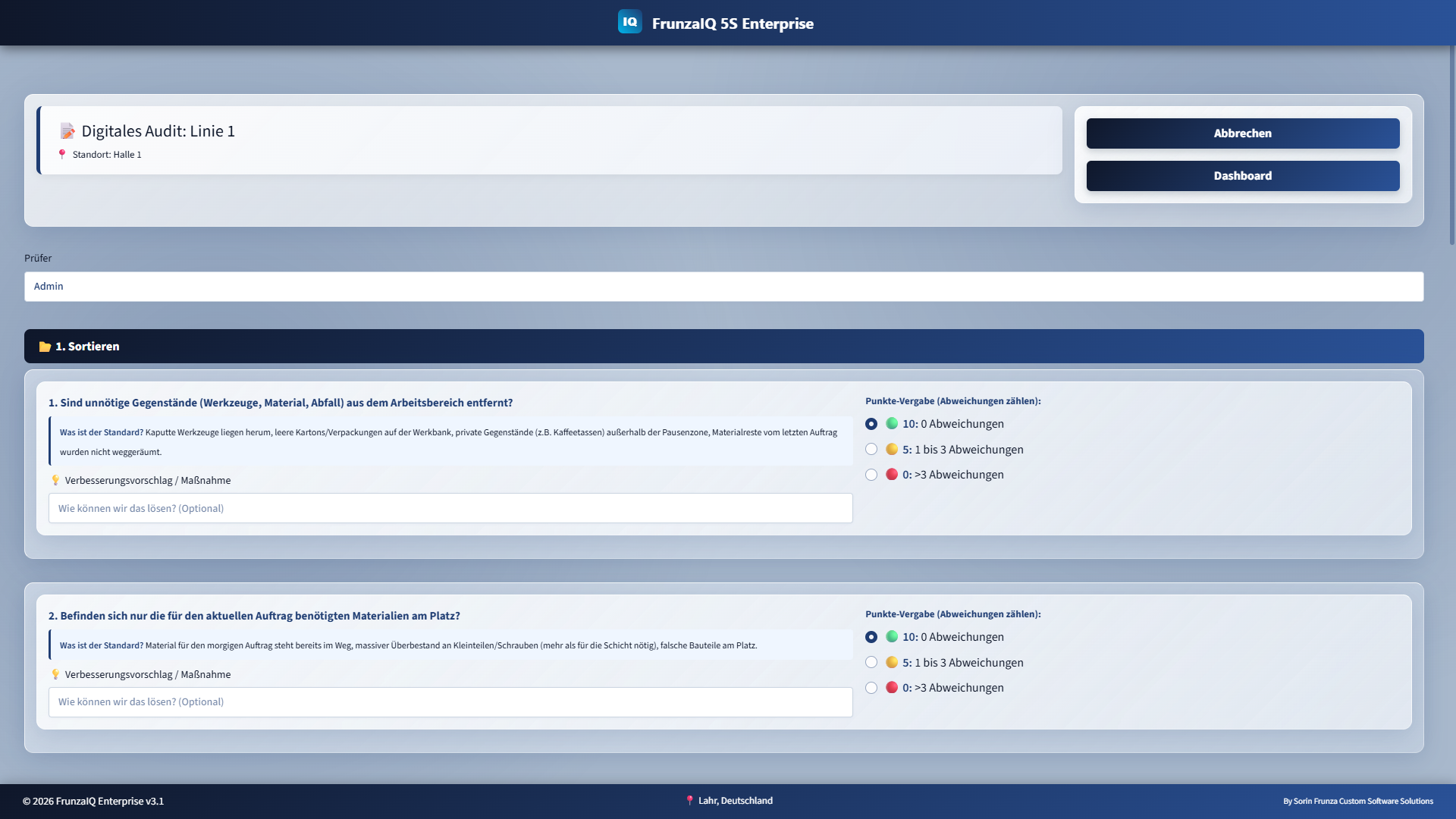 FrunzaIQ Enterprise Digital Audit