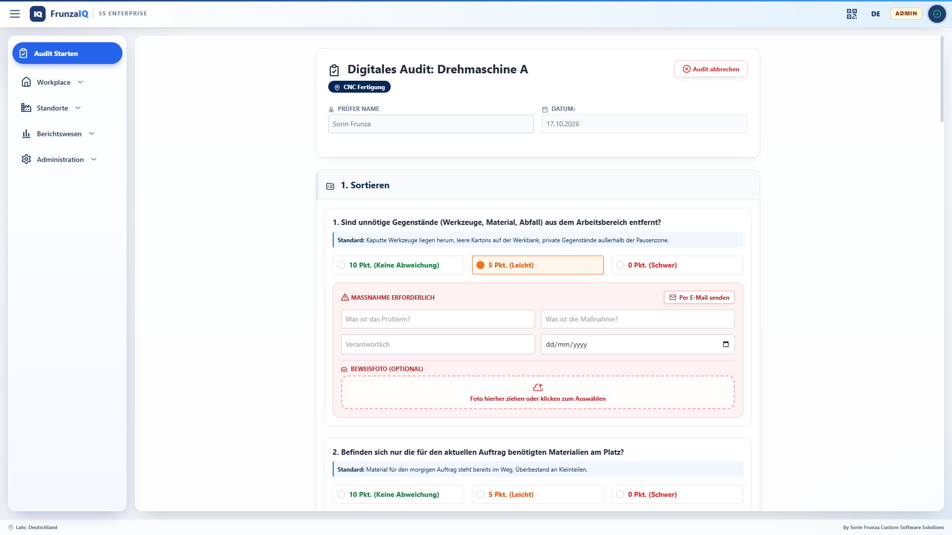 Digitale 5S Checkliste Software